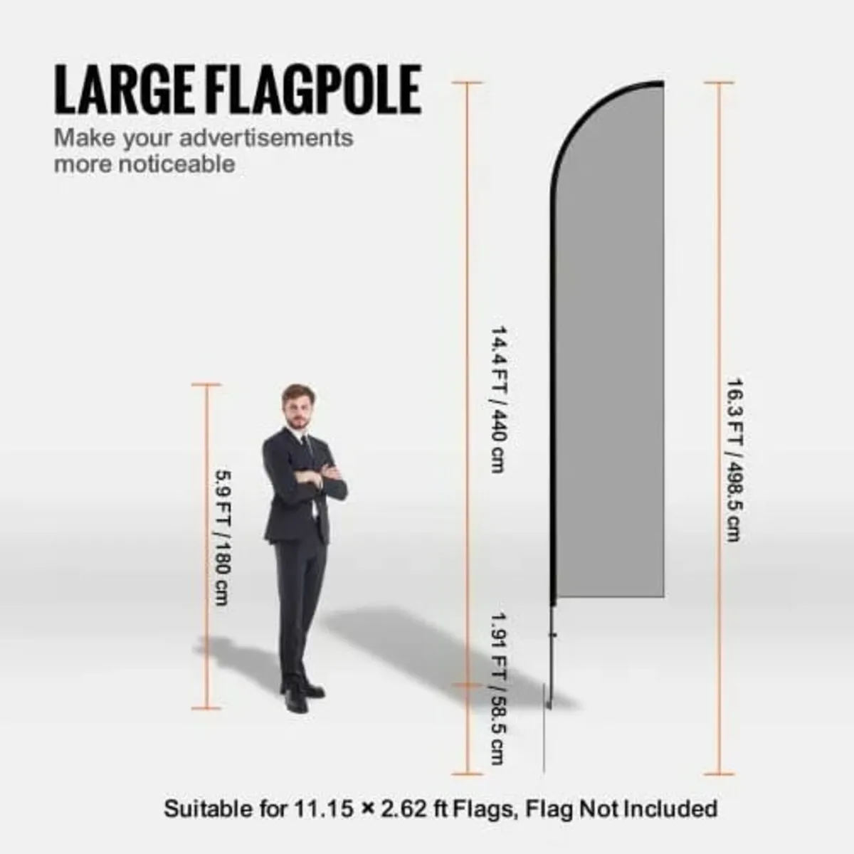 Feather Flag Pole Kit, 2 Packs Swooper Flag Pole 1 - Image 2