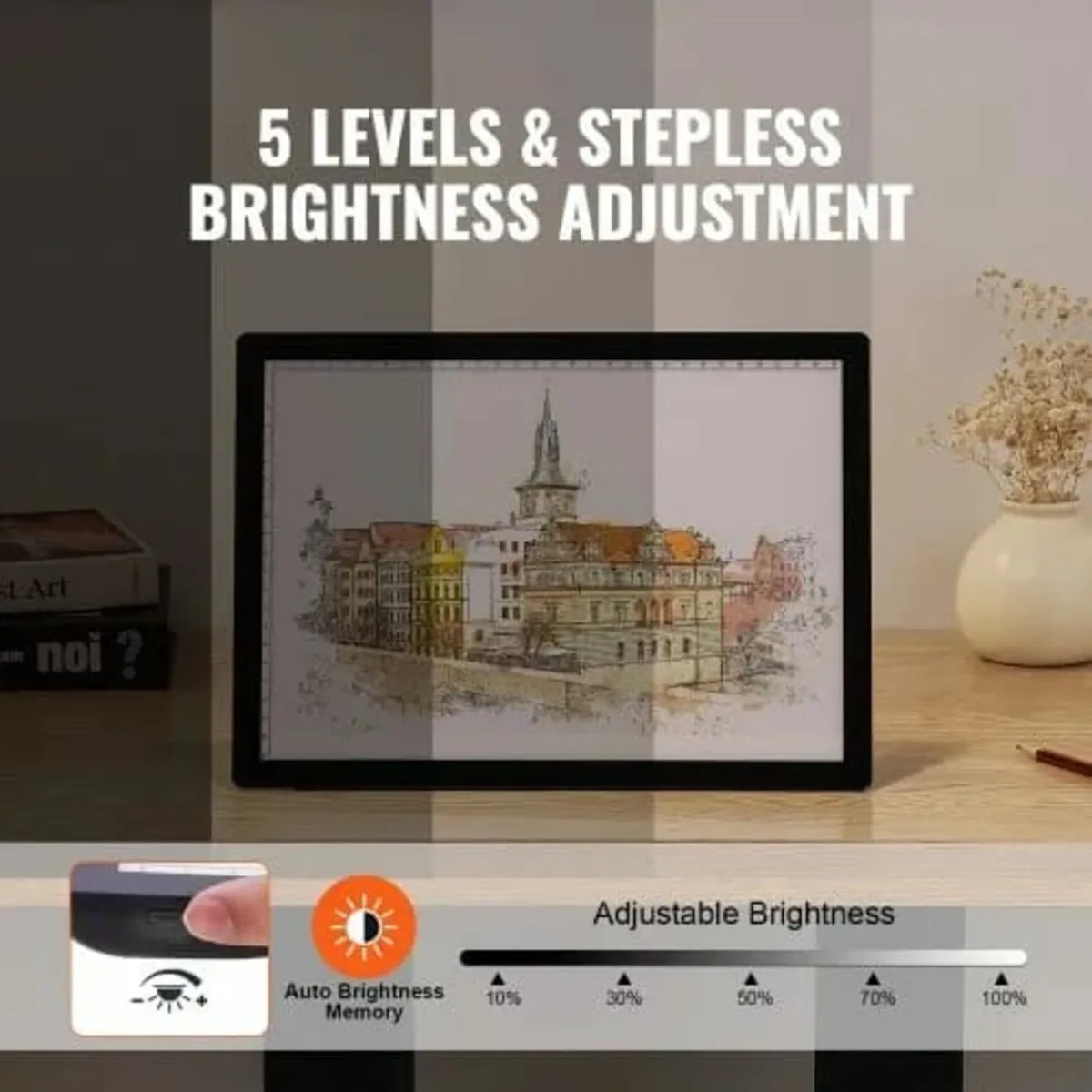Light Board, A4 LED Light Pad with 5 Level Dimmabl - Image 3