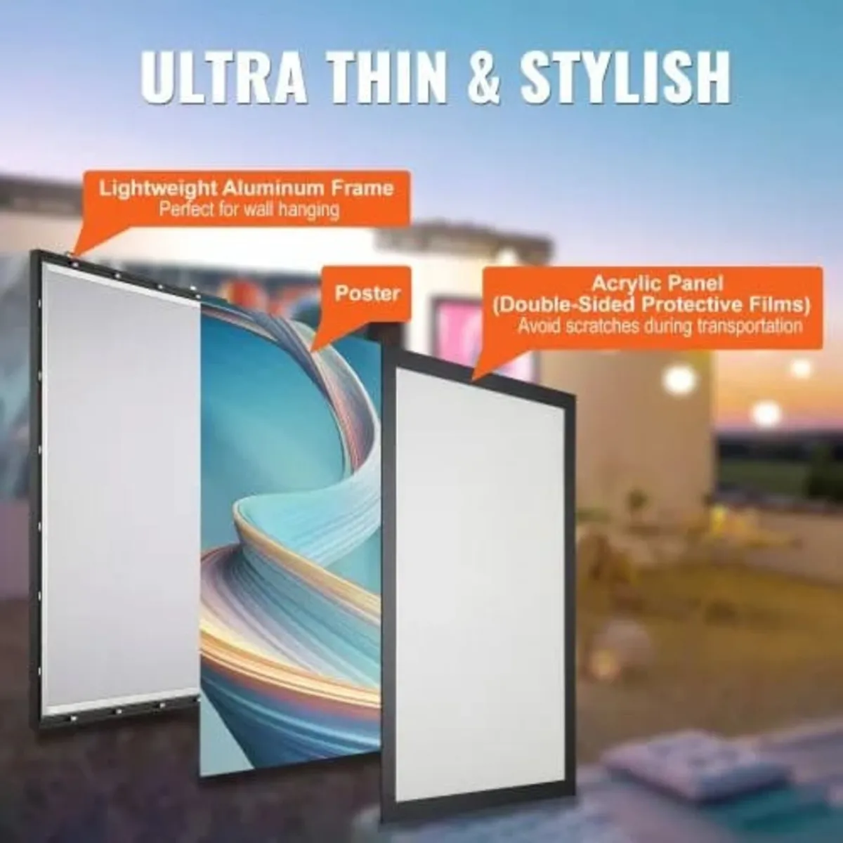 LED Poster Frame in Black, 16 x 24 Inch Picture Fr - Image 4