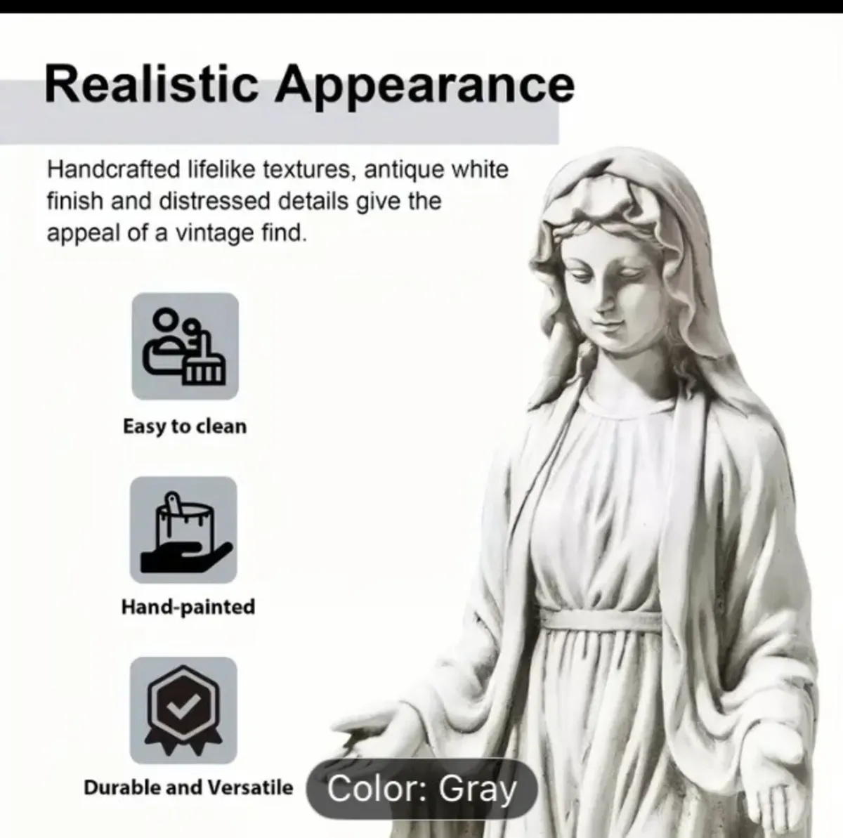 Statue Virgin Mary free postage - Image 3