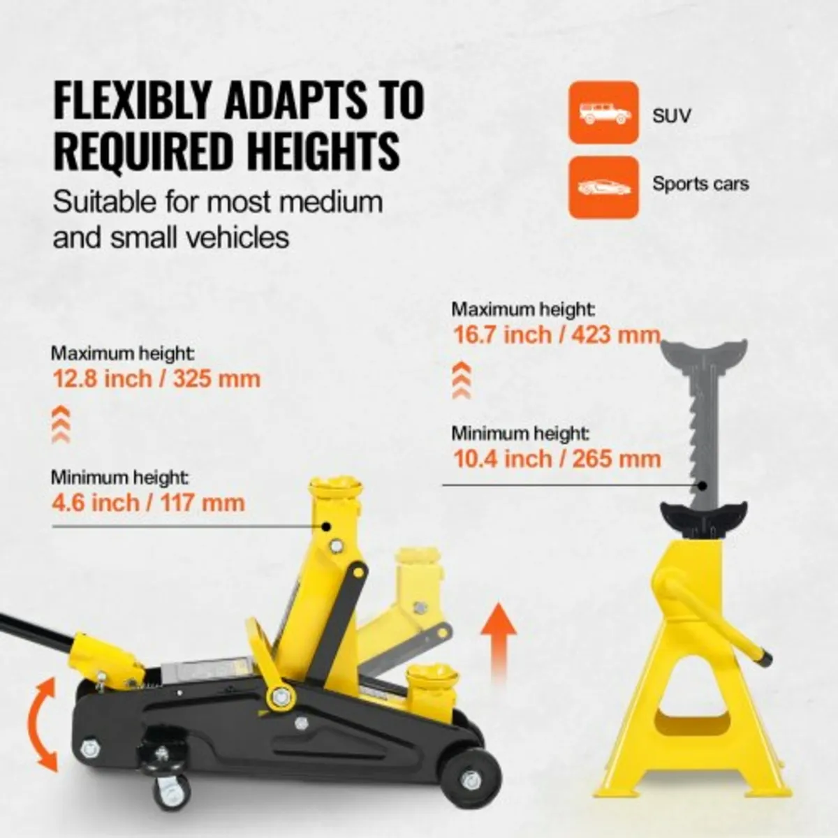Low Profile Floor Jack 2 Ton (4400 lbs), Heavy Dut - Image 2