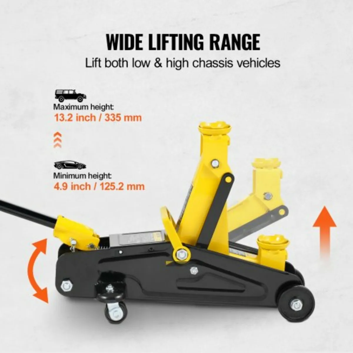 Low Profile Floor Jack 2 Ton (4400 lbs), Heavy Dut - Image 2