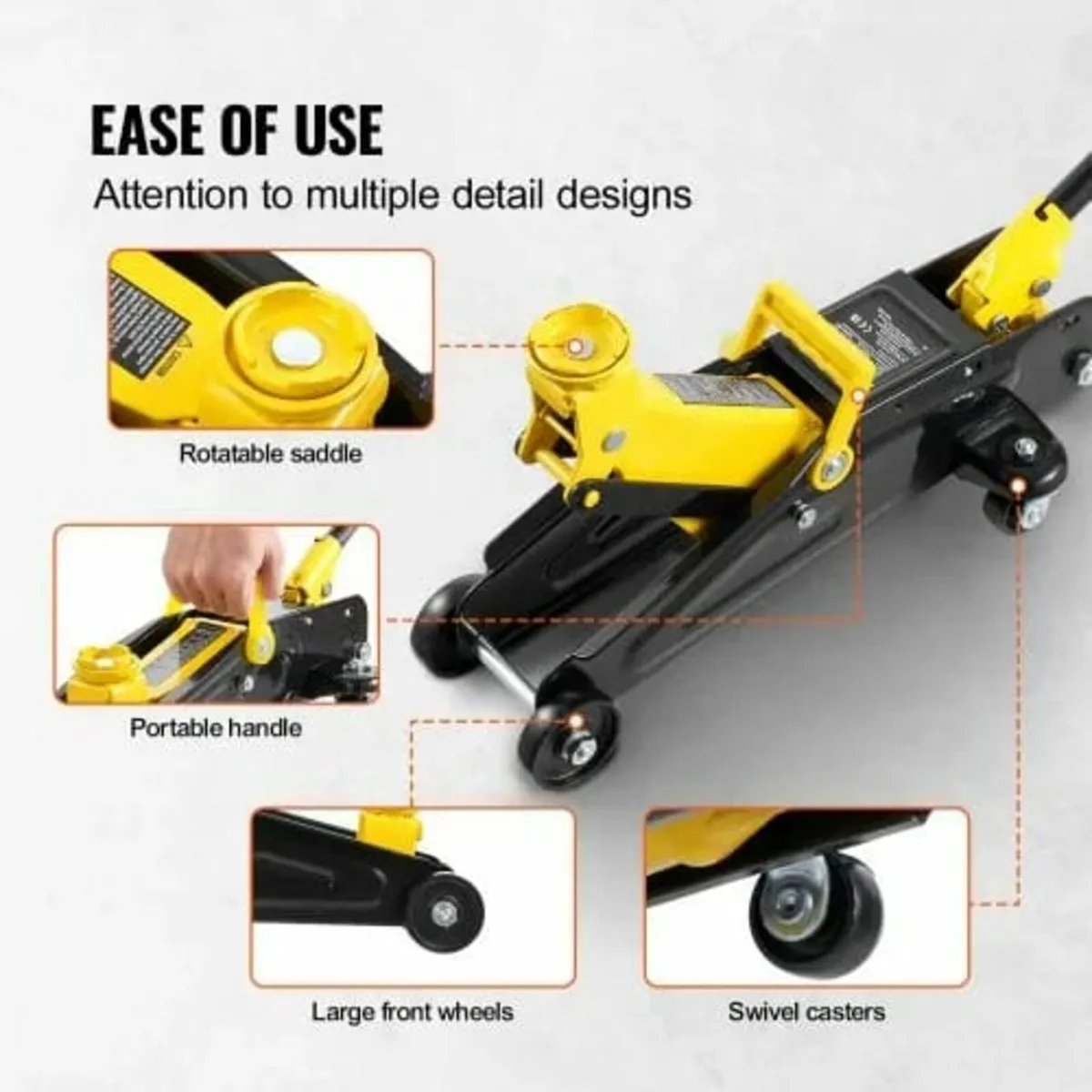 Low Profile Floor Jack 2 Ton (4400 lbs), Heavy Dut - Image 4