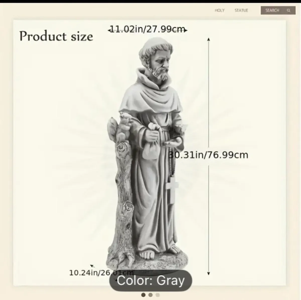 Statue of st Francis free postage - Image 3