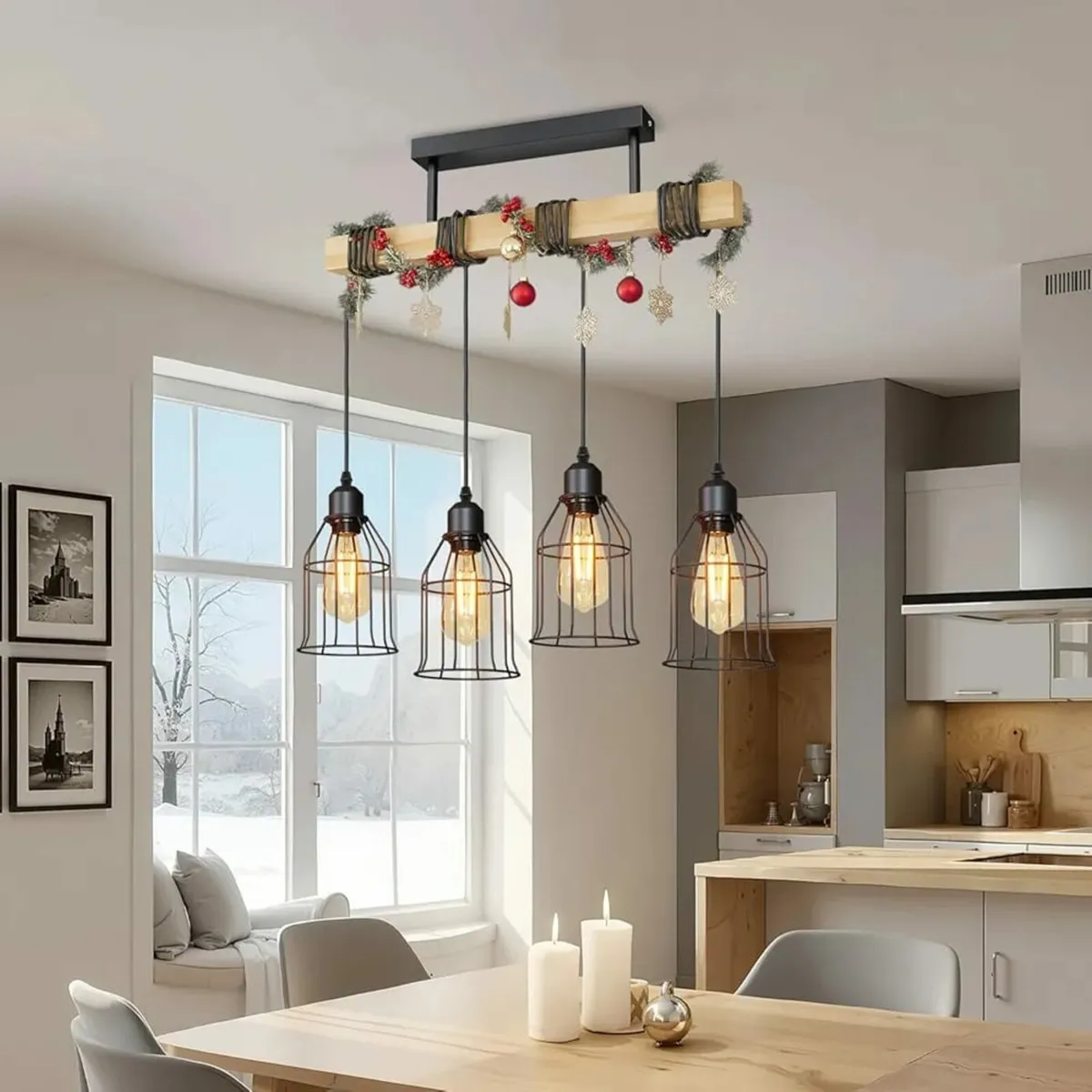 Black Kitchen Lights Ceiling,Pendant Lighting,Vint - Image 4