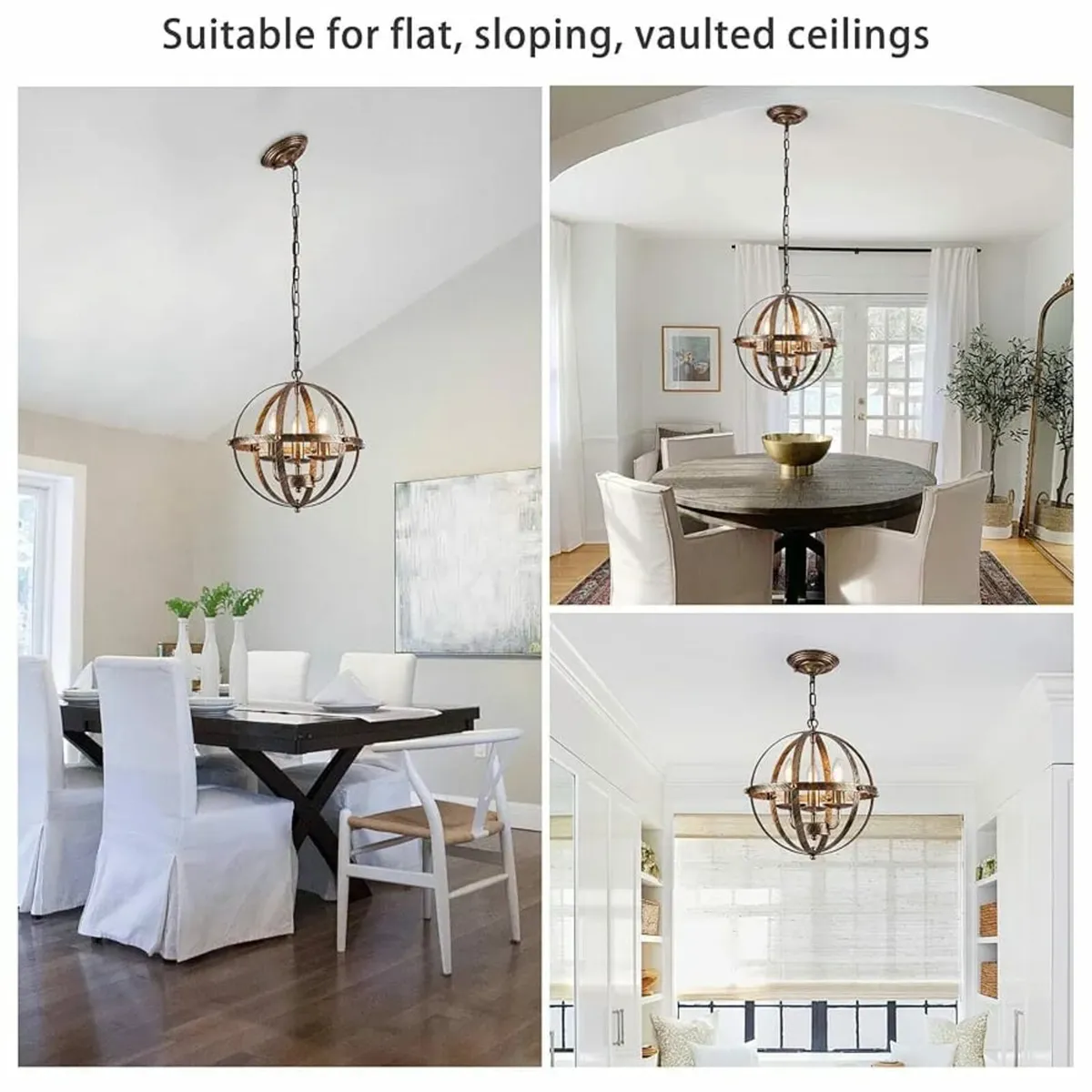 Pendant Light Industrial Globe Farmhouse Lighting - Image 4