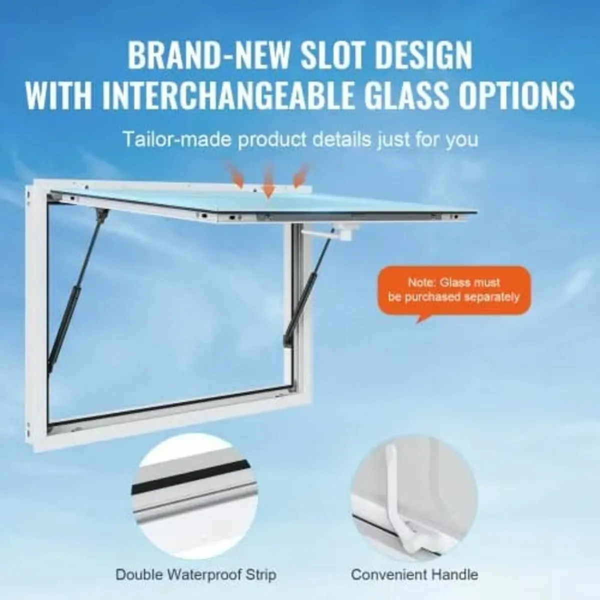 Concession Window for Food Truck, 48"x36" Aluminum - Image 2