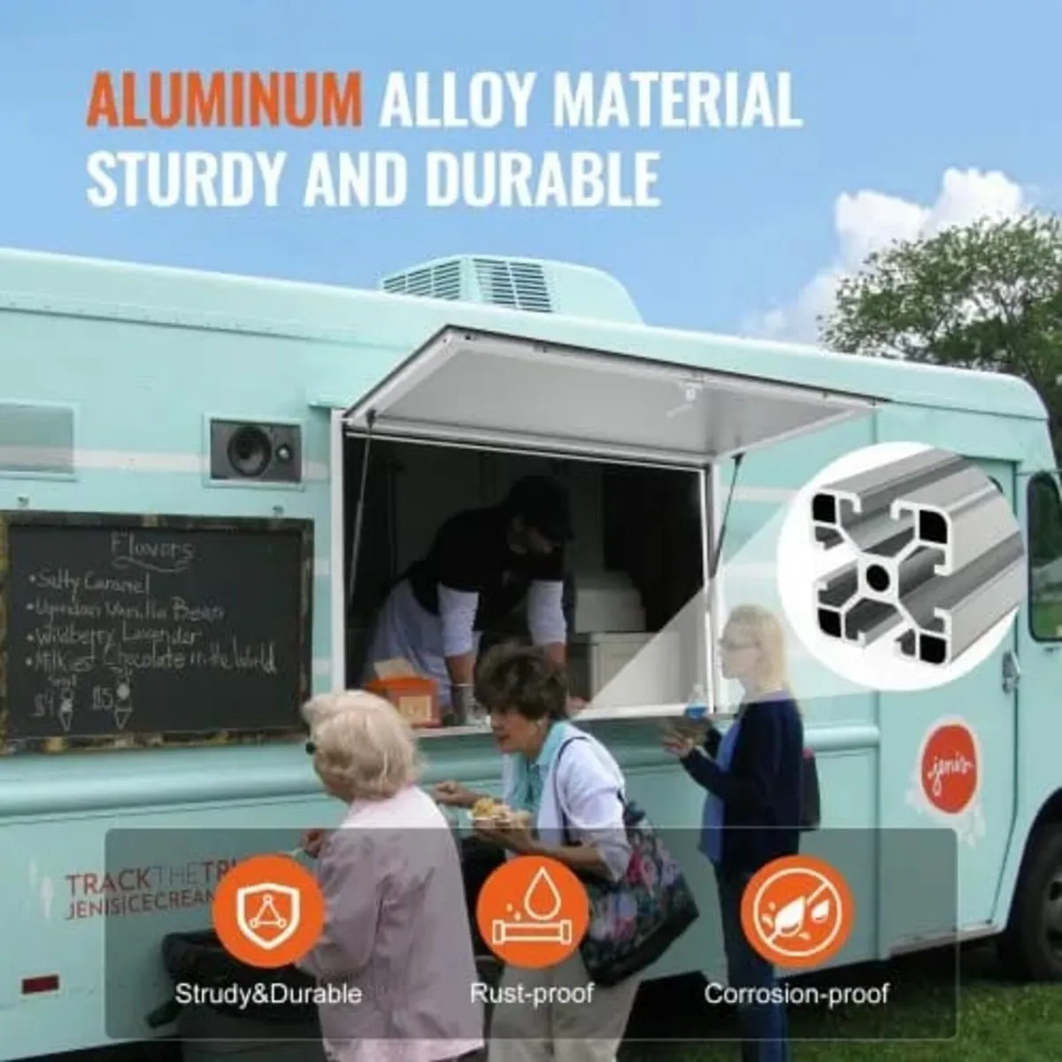 Concession Window 36"x36", Aluminum Alloy Food Tru - Image 3