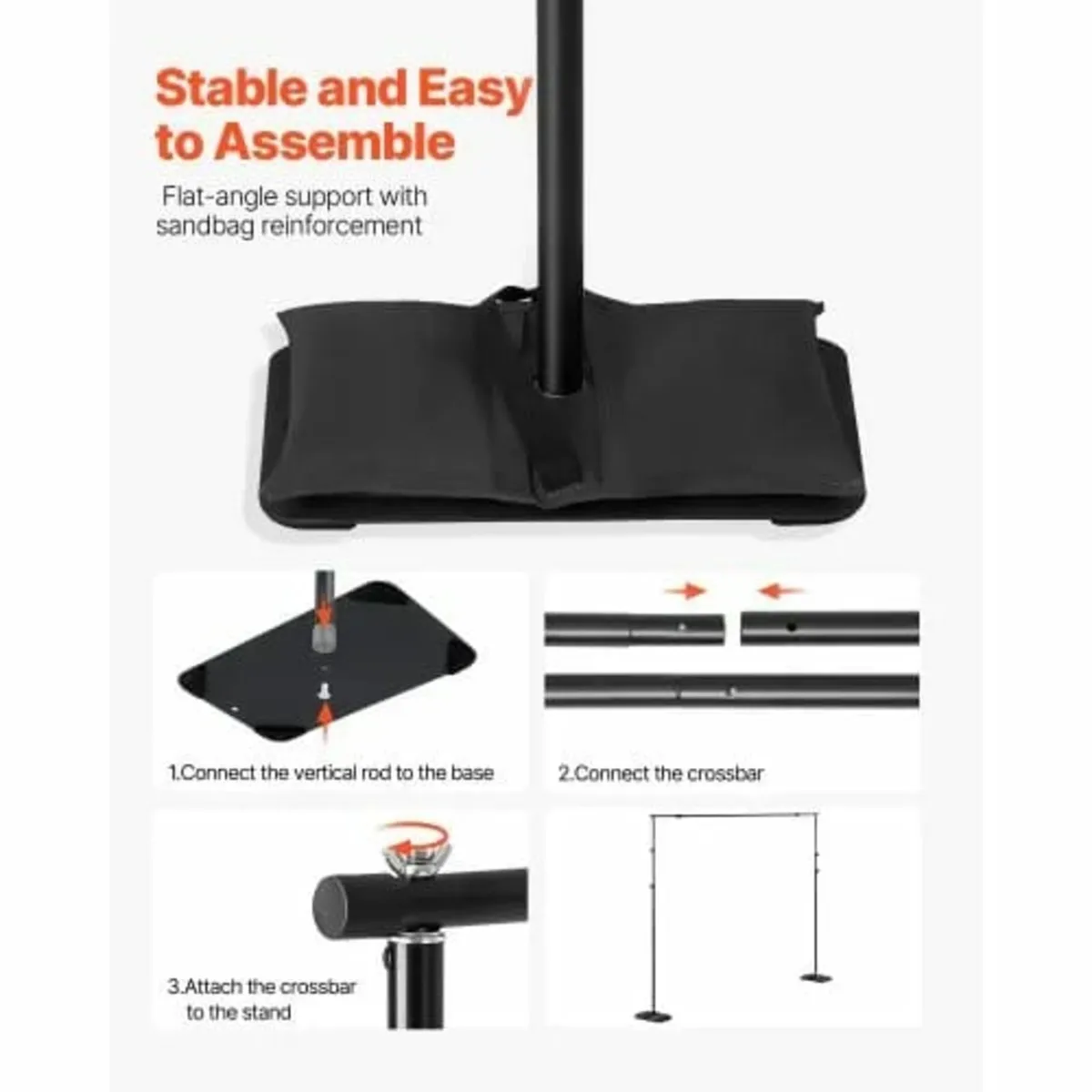 Backdrop Stand, 8.5 x 10 ft Adjustable Photo Backd - Image 4