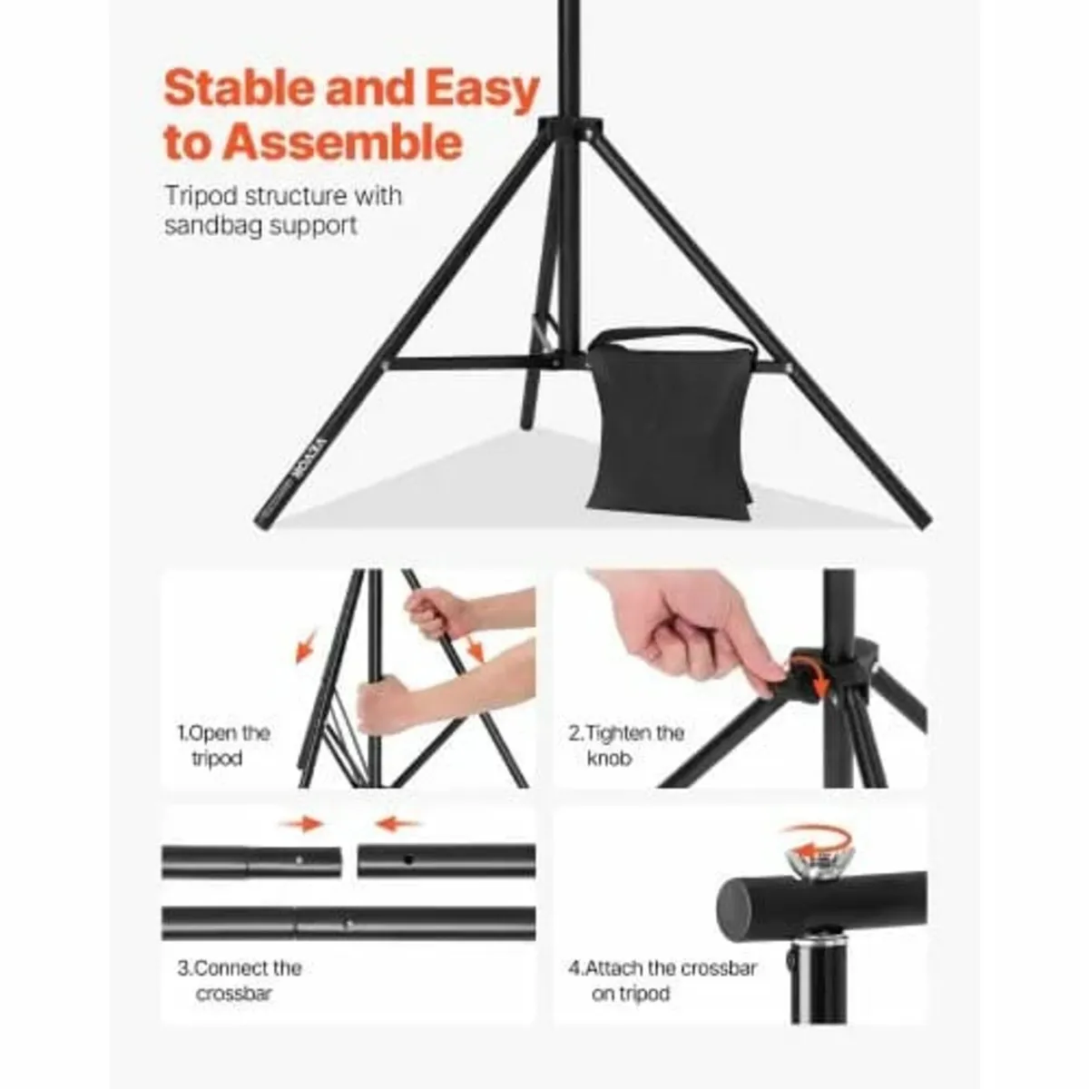 Backdrop Stand, 10 x 10 ft Adjustable Photo Backdr - Image 2
