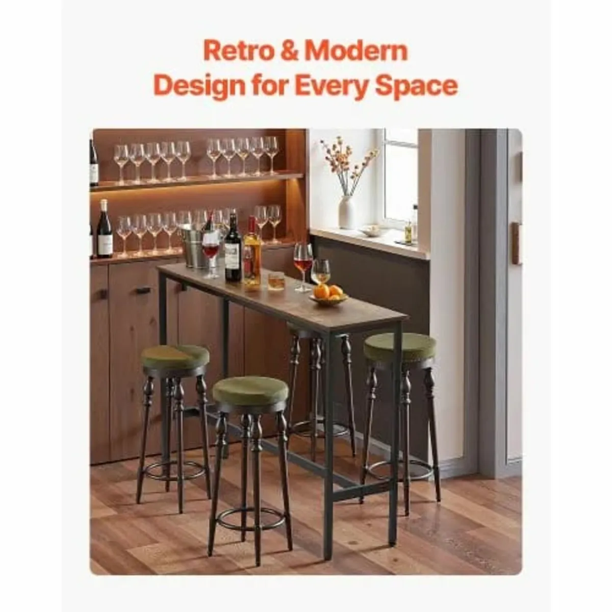 Bar Table, Sturdy Metal Frame High Top Pub Table, - Image 3