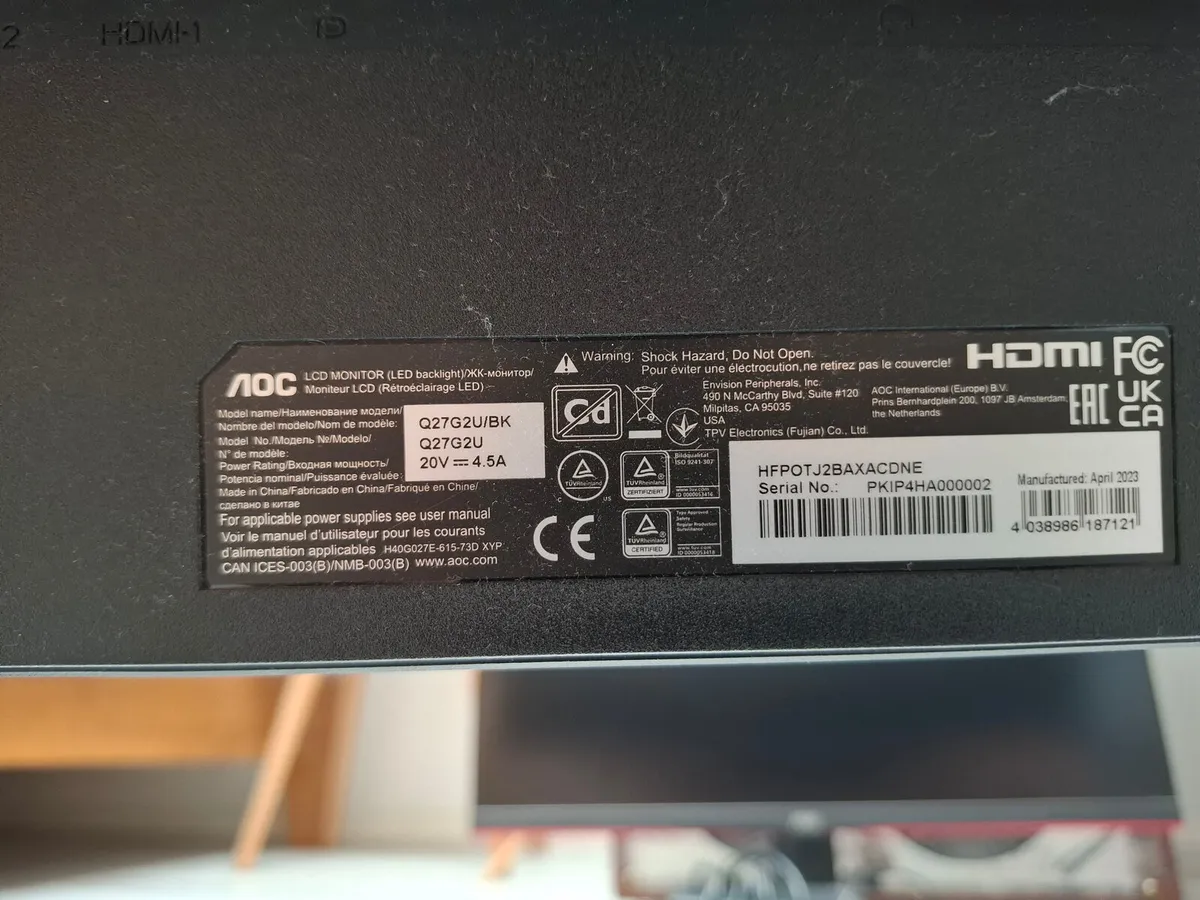 AOC Monitor Q27G2U-BK — 27″ (2 of 2) - Image 3