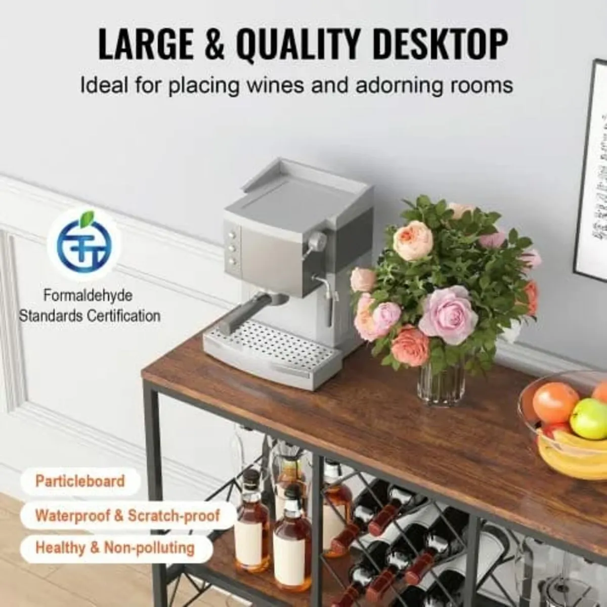 40 Inch Industrial Bar Cabinet, Wine Table for Liq - Image 2