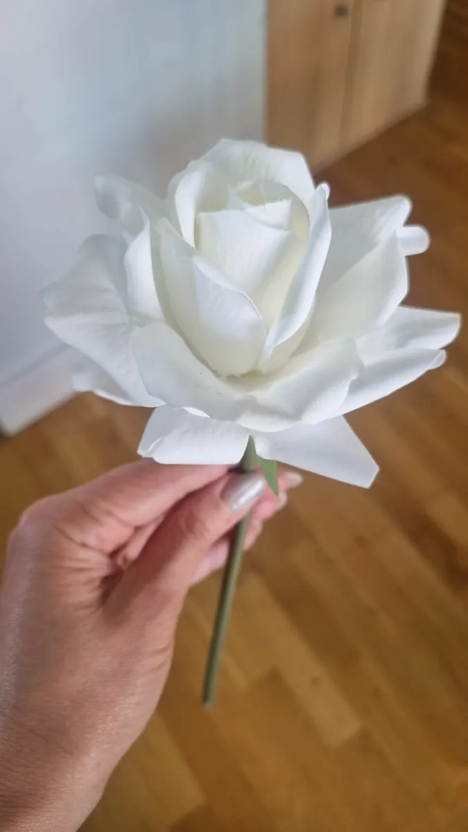 Artificial White Rose - Realistic Look - Image 1