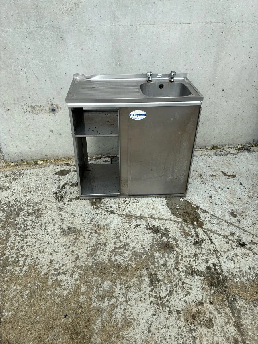 Stainless steel sink and cabinet complete - Image 2