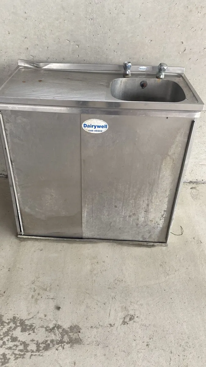 Stainless steel sink and cabinet complete - Image 3