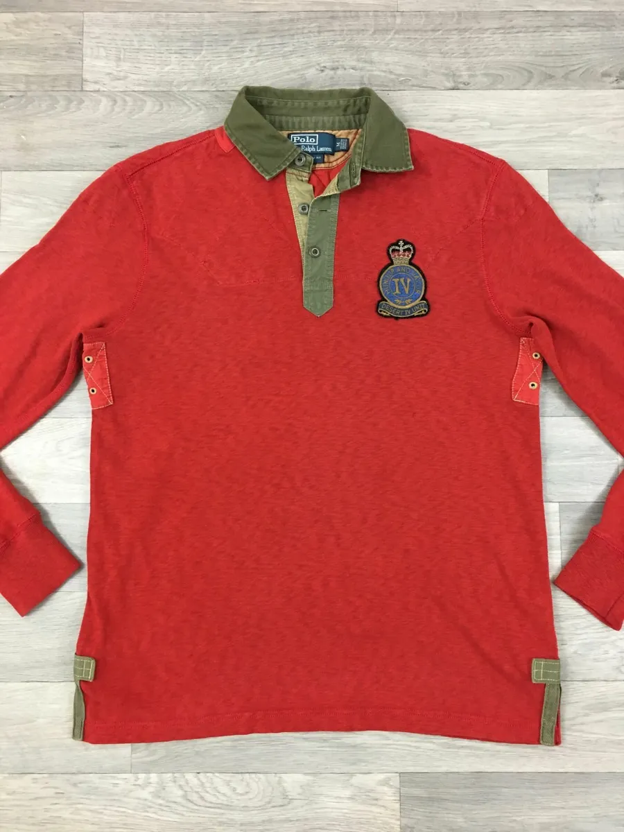 Vintage Ralph Lauren Rugby Shirt Army Embroidered - Image 2