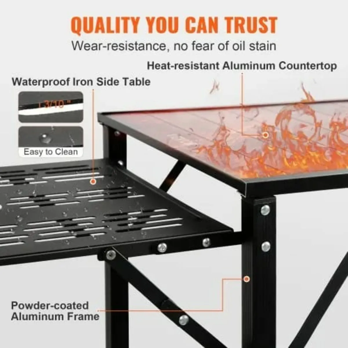 Camping Kitchen Table, One-piece Folding Portable - Image 2