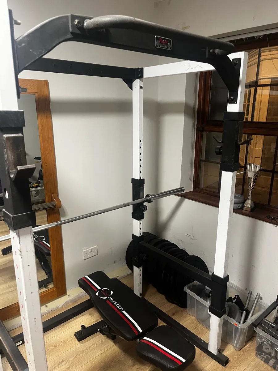 Squat rack and full set of weights - Image 3