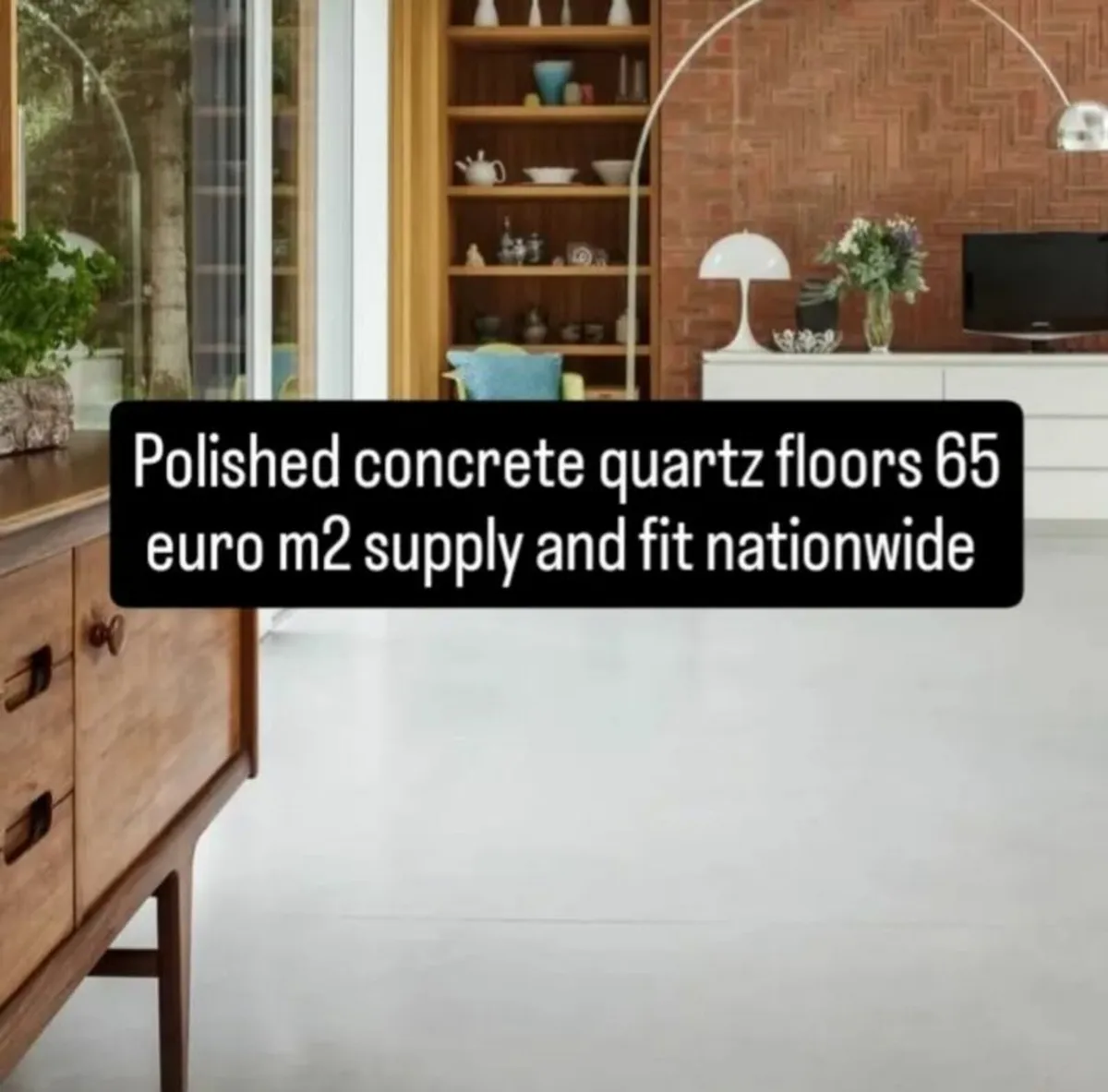 Polished concrete quartz