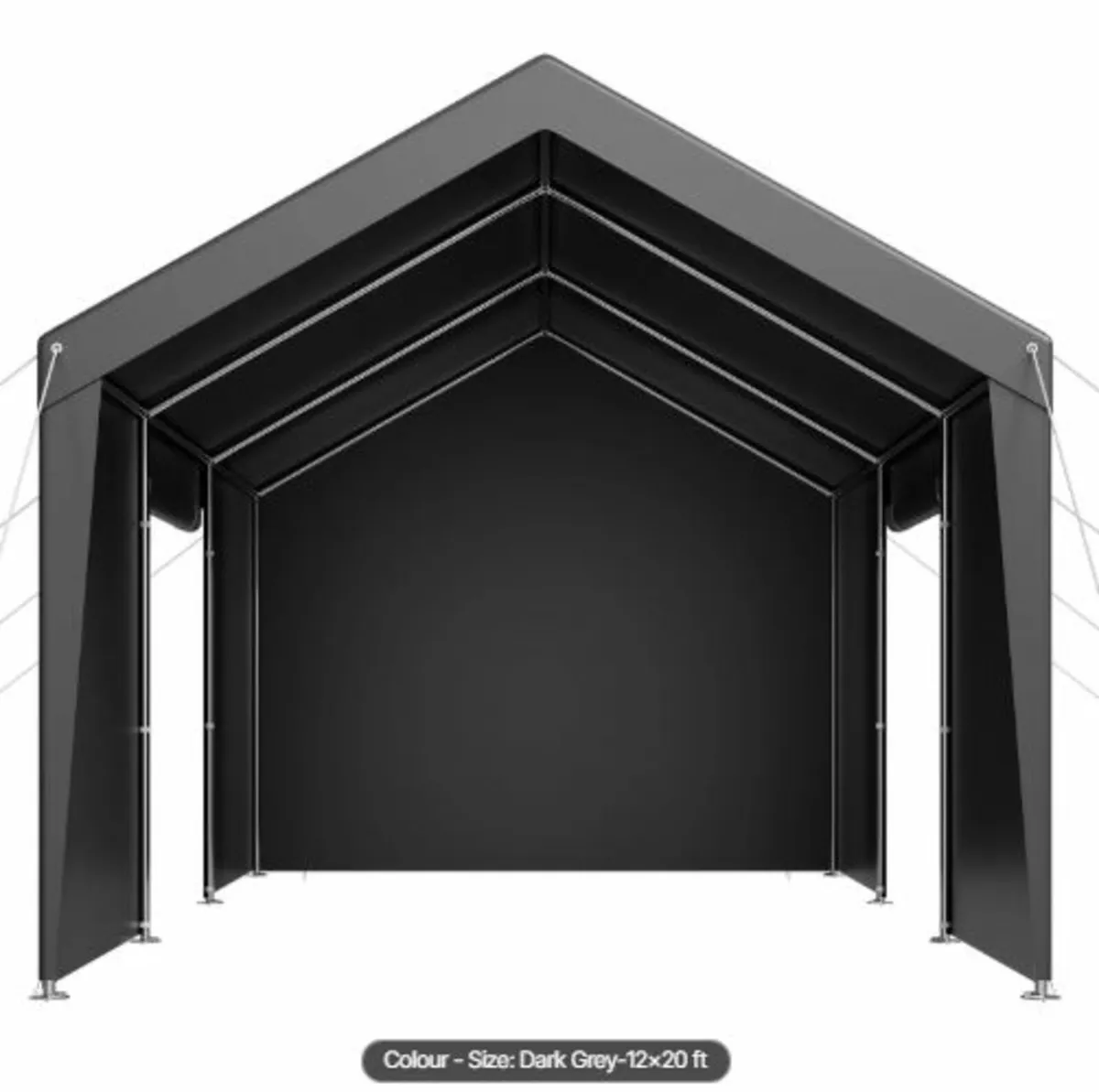 Carport, 12 x 20 FT Outdoor Car Canopy, Potable - Image 4