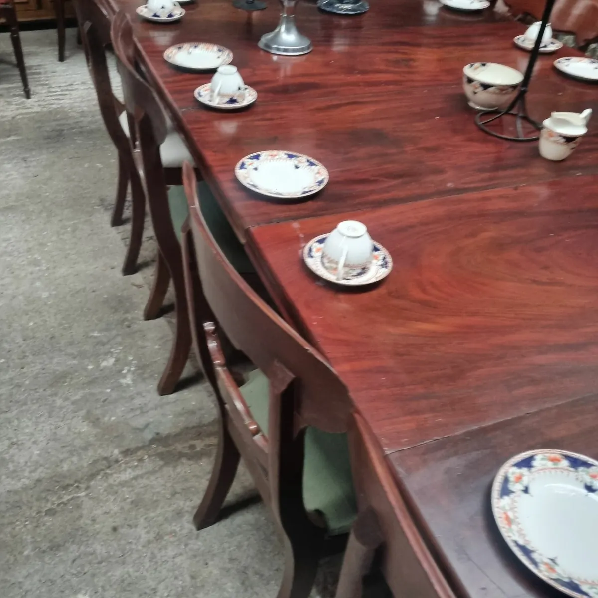 VICTORIAN  WINDOUT TABLE AND EIGHT CHAIRS - Image 2