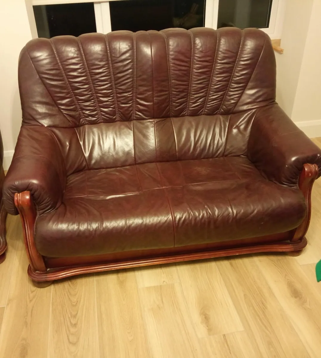 Two seater and One seater Leather Sofa - Image 1
