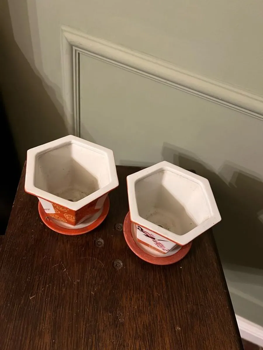 Octagonal plant pots (vintage) - Image 2