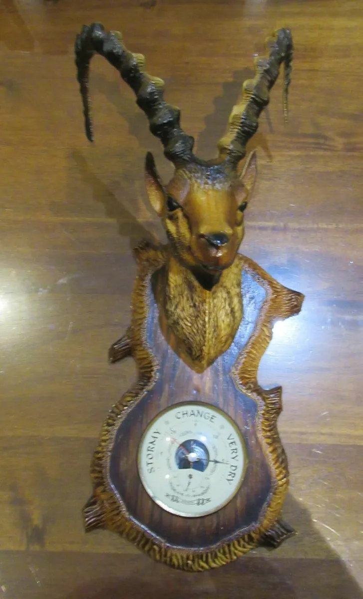 antique vintage deer wall art cave cottage pub man - Image 4