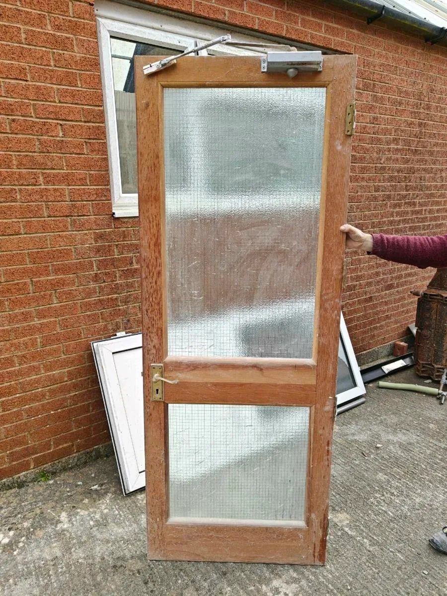 Wooden framed glass door