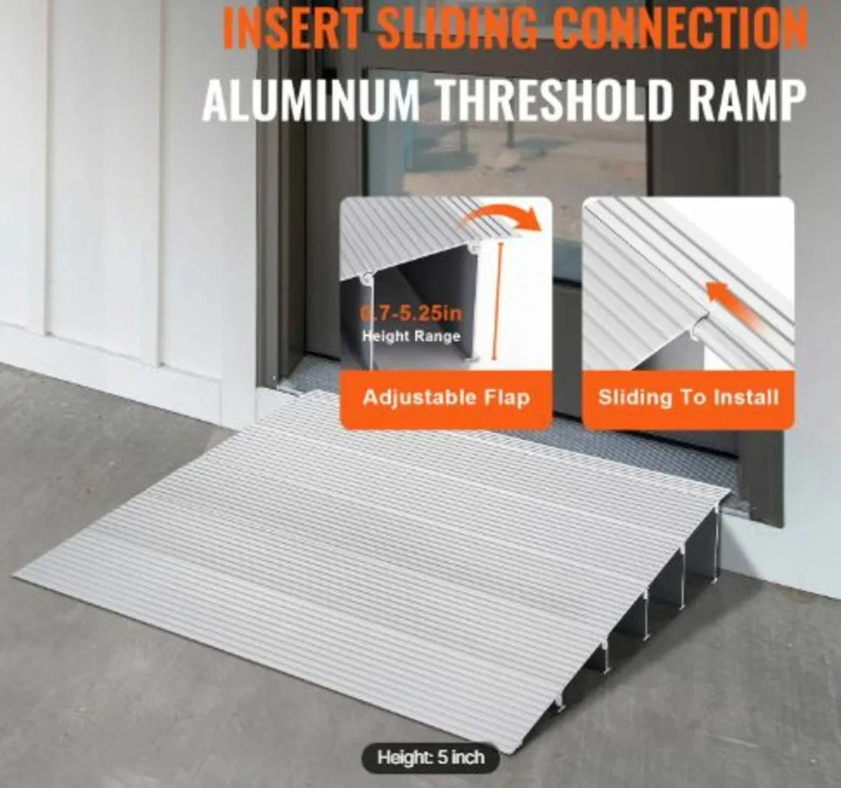 Door Threshold Ramp, 5"Rise,800 lbs Load Capacity - Image 2