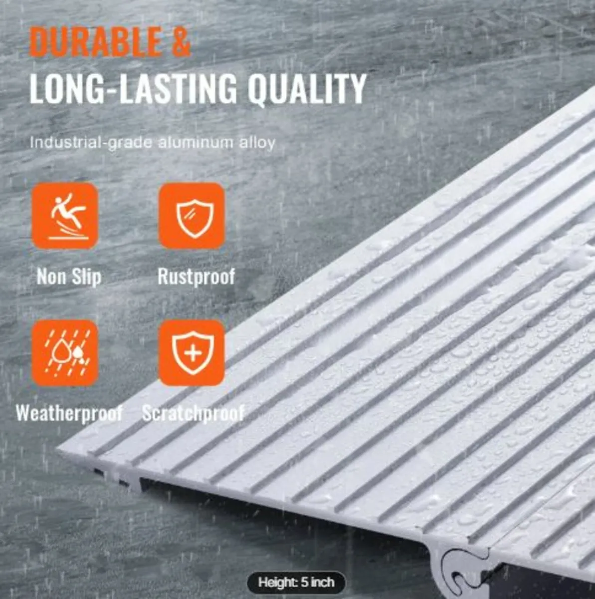 Door Threshold Ramp, 5"Rise,800 lbs Load Capacity - Image 4