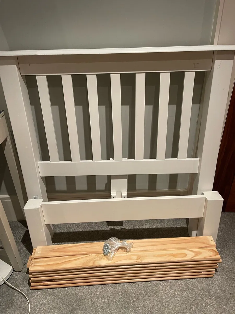 Good Quality White Wooden Single Bed -Can Deliver - Image 1