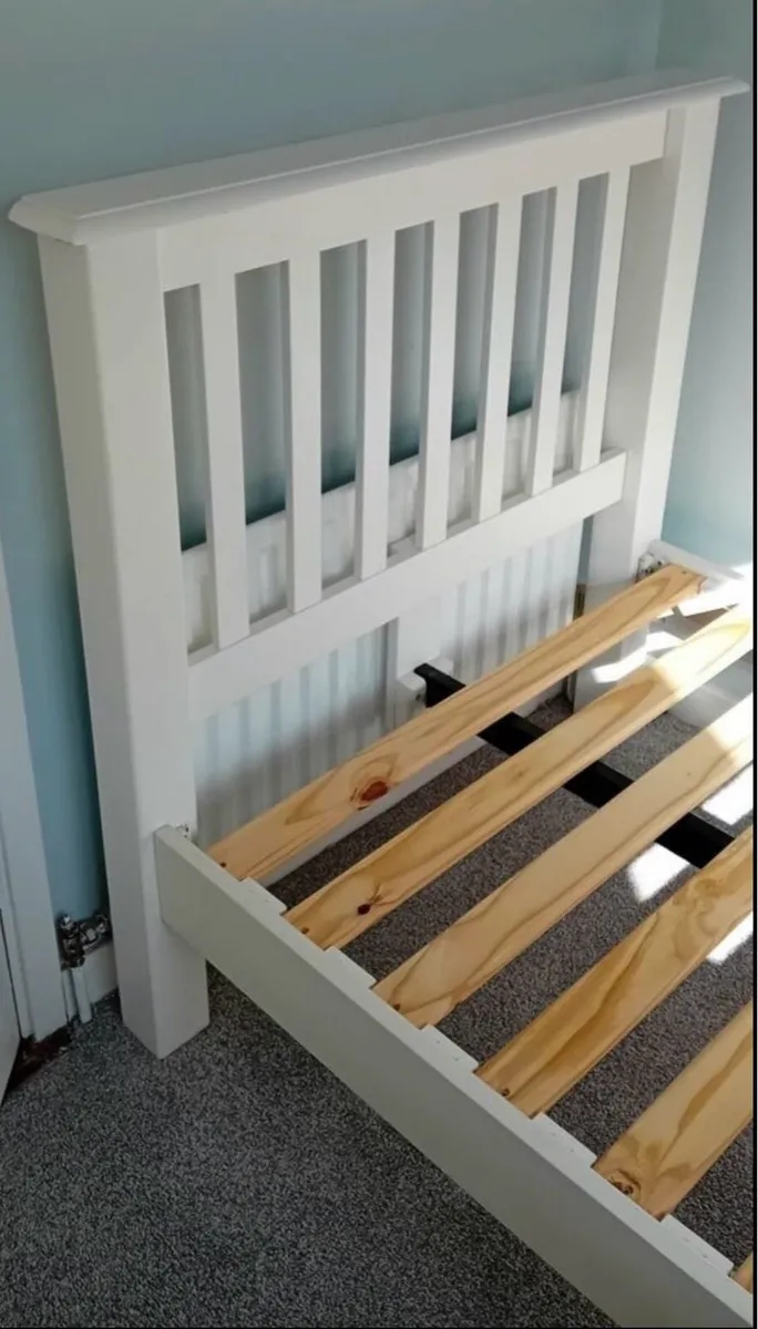 Good Quality White Wooden Single Bed -Can Deliver - Image 2