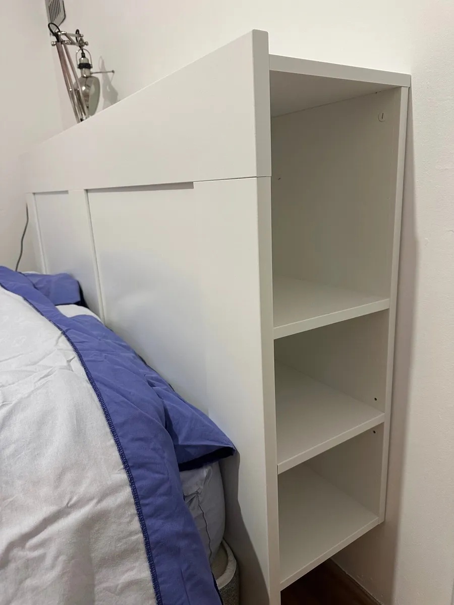 IKEA bed headboard with storage, perfect condition - Image 3