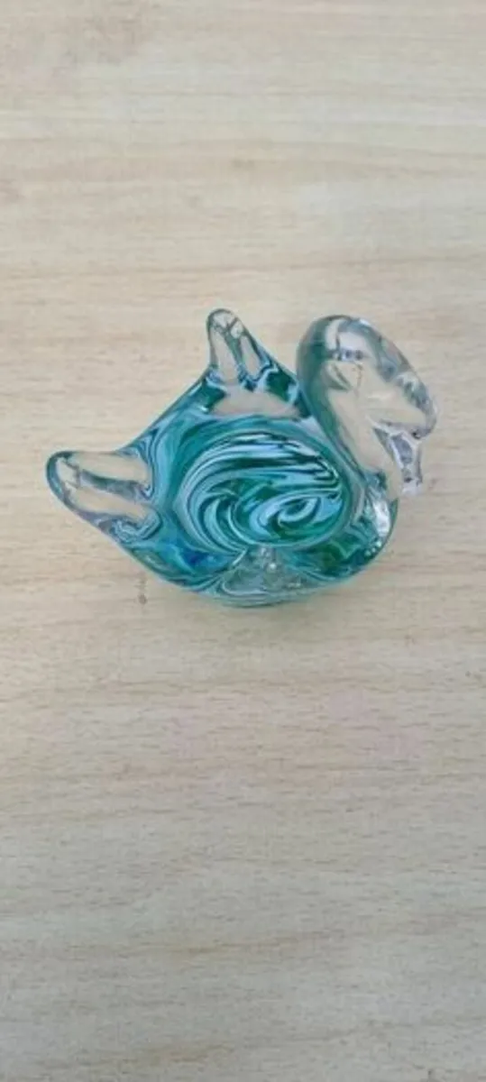 Vintage Isle of Man St. John's Crystal Swan - Image 1