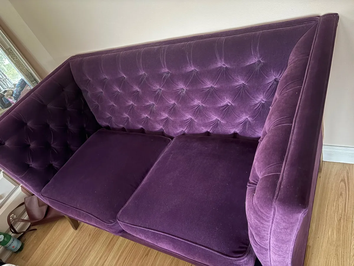 Chesterfield two seater Purple Love Seat - Image 1