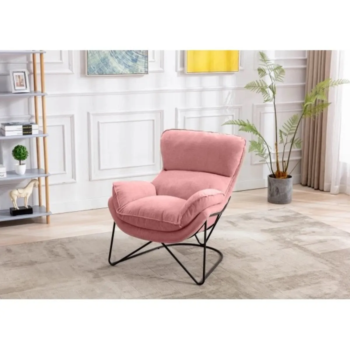 Bray Denim Occasional Armchair (Peach Color left) - Image 2