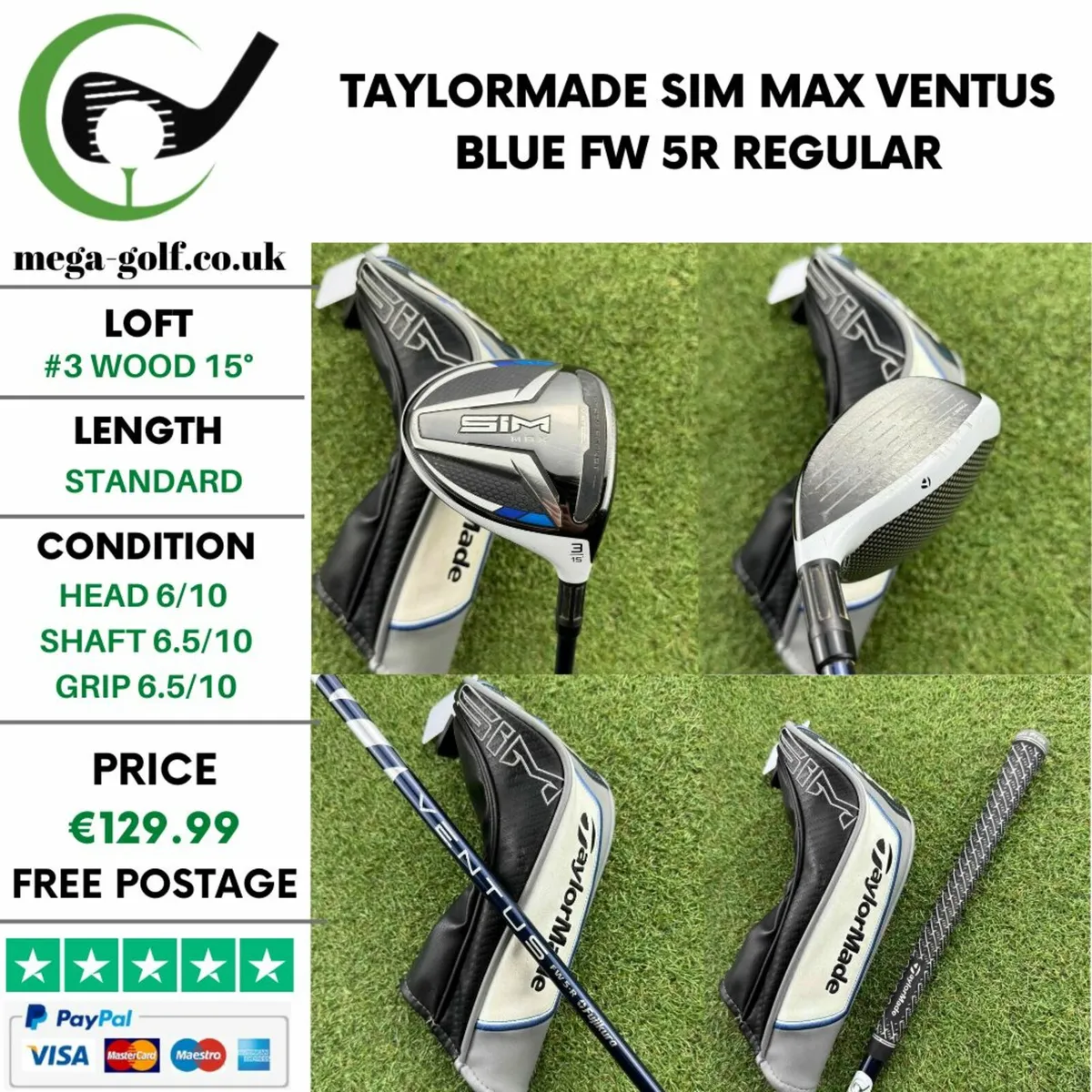 Taylormade Sim Max #3 Wood 15° / Regular - Image 1