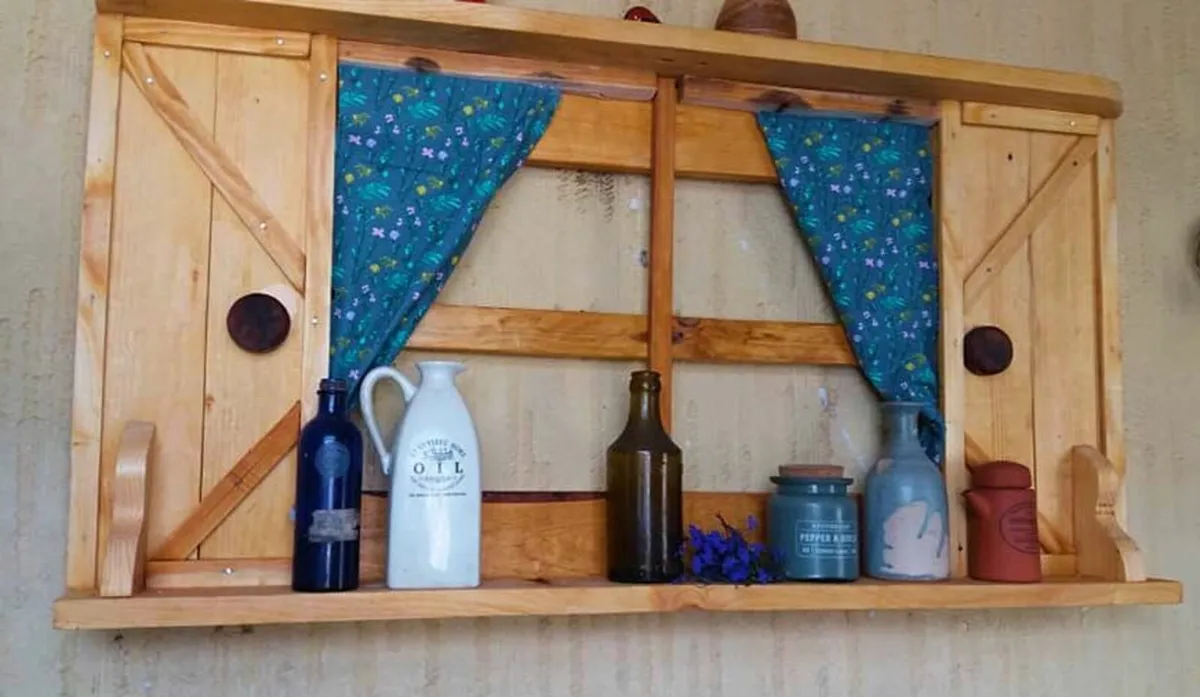 Rustic Floating  Window Shutter Shelf / display - Image 4