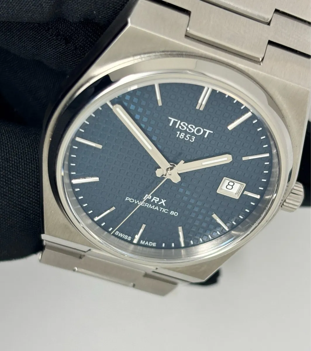 Tissot Prx 40mm Automatic Waffle Blue Dial Mens - Image 1