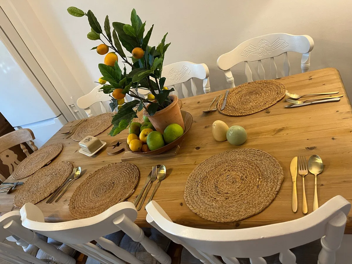 Farmhouse table and chairs - Image 4