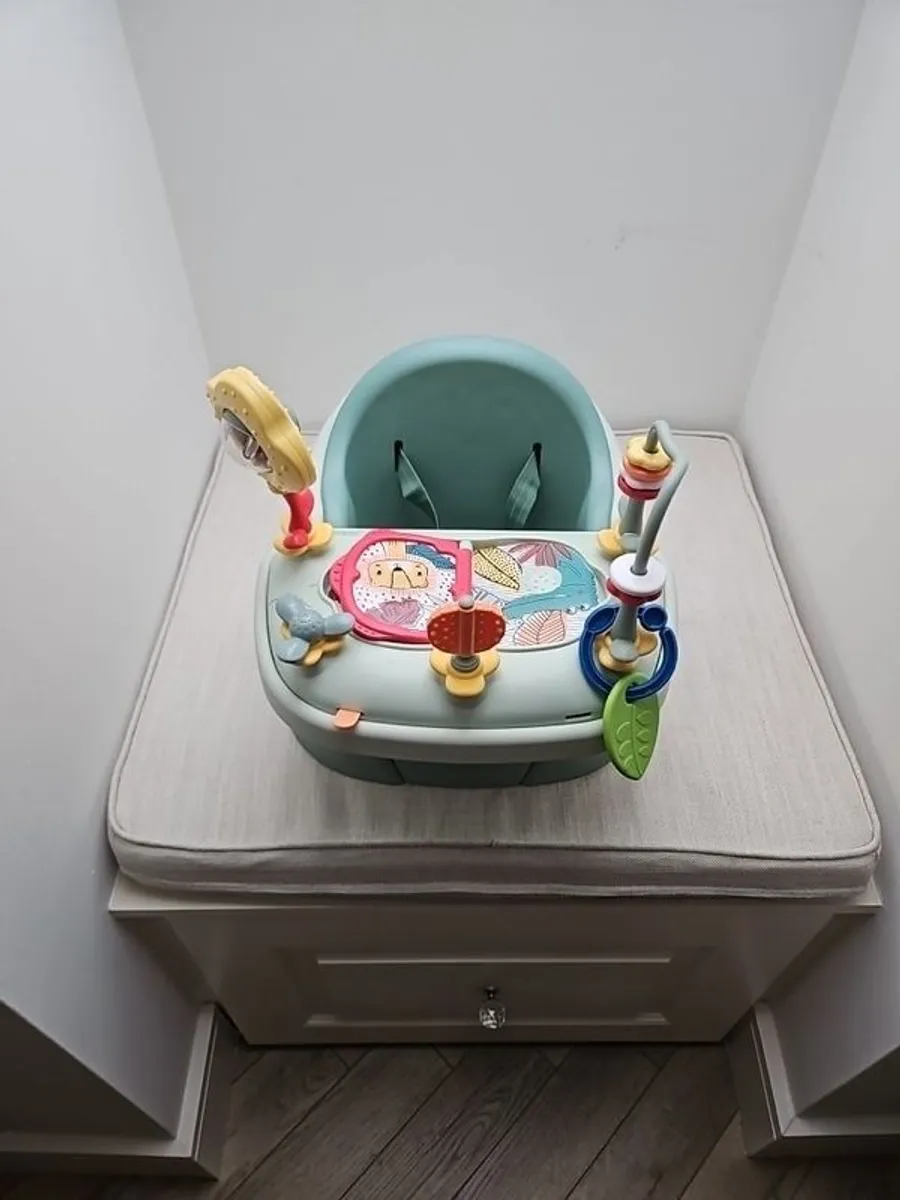 Mamas & Papas Bug 3-in-1 Floor & Booster Seat with Activity Tray - Eucalyptus - Image 1