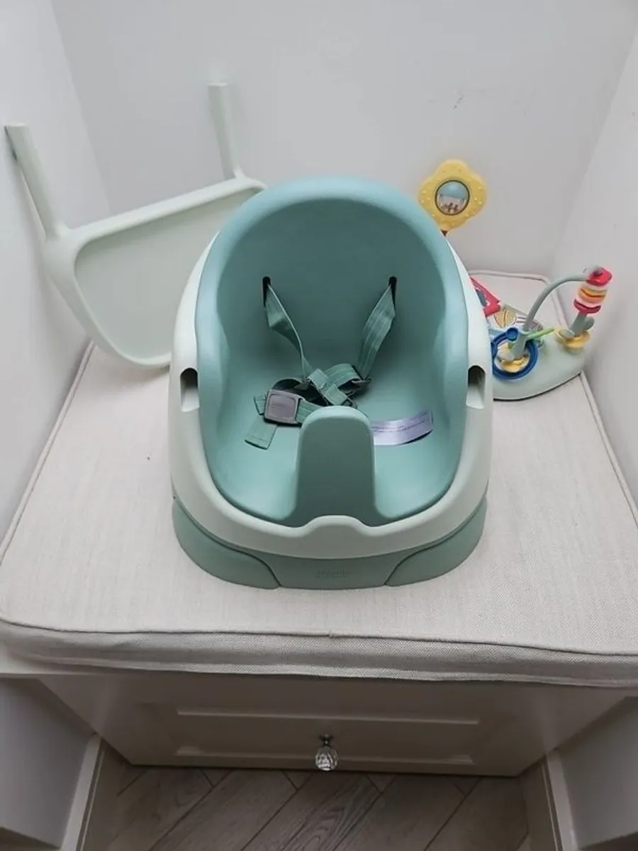 Mamas & Papas Bug 3-in-1 Floor & Booster Seat with Activity Tray - Eucalyptus - Image 4