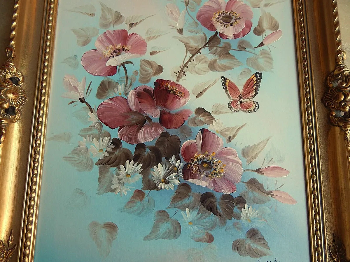 Large Signed Oil on Canvas in Ornate Wood Frame - Image 3