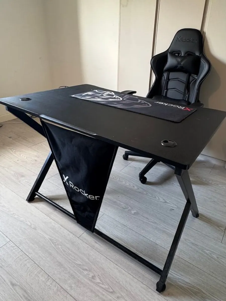 X Rocker Ocelot Gaming Desk Gaming table with gaming mat - Image 1