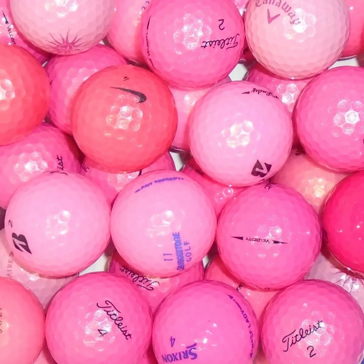 Branded Mix of Pink Lake Golf Balls - 38 Balls
