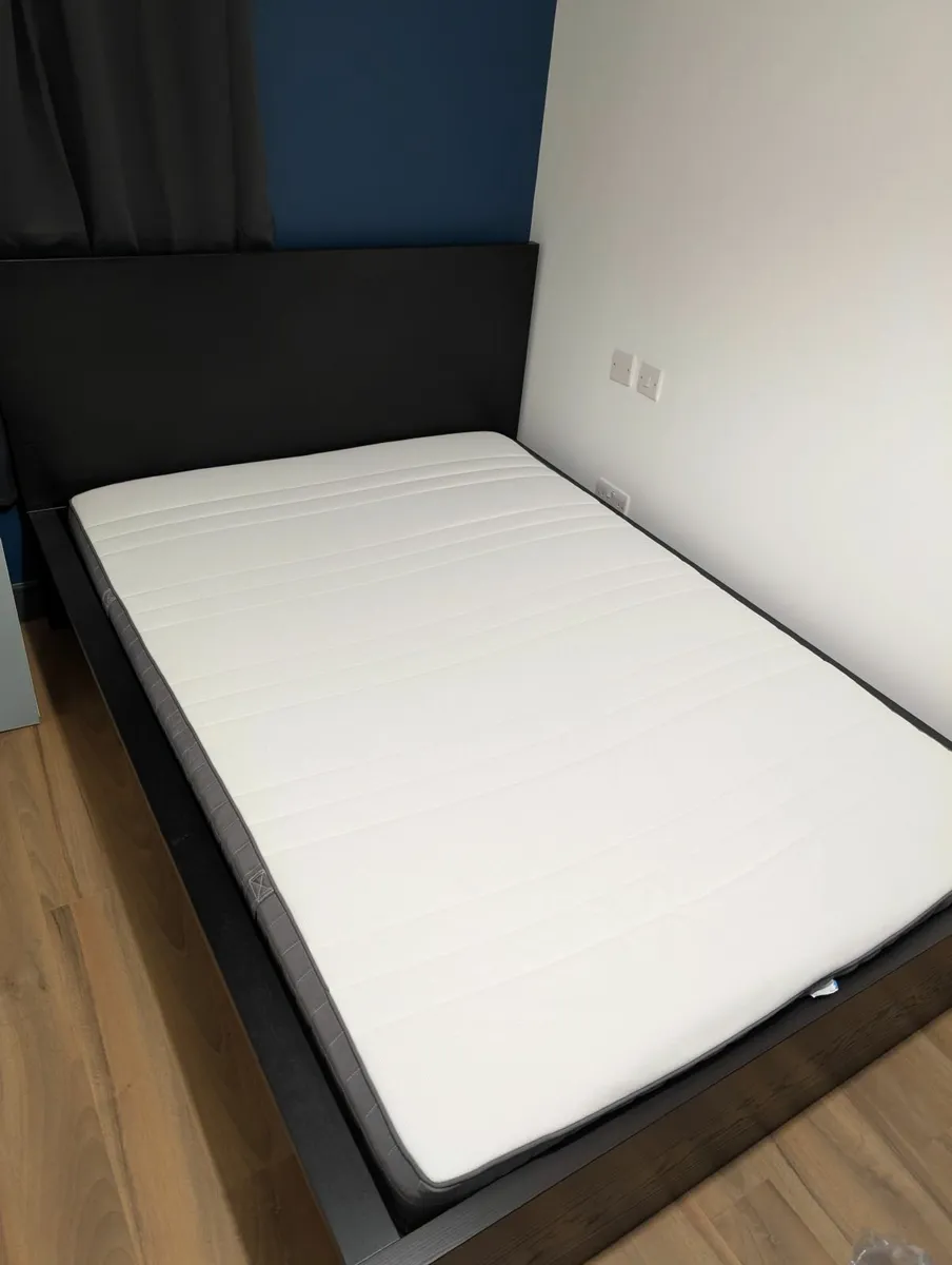 Malm Double Bed + Mattress - Image 1