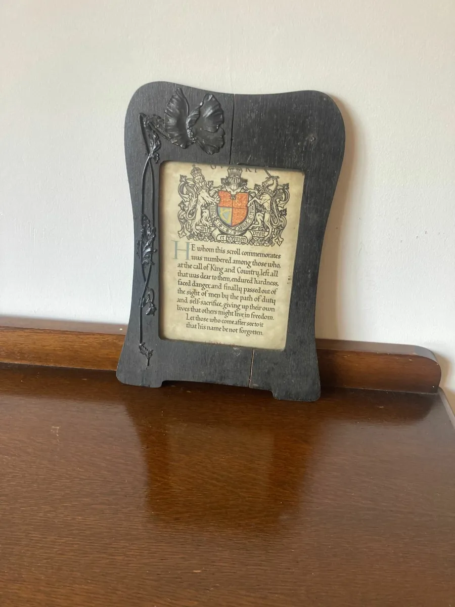 WW1 Memorial - Original - in Art Nouveau Frame - Image 1