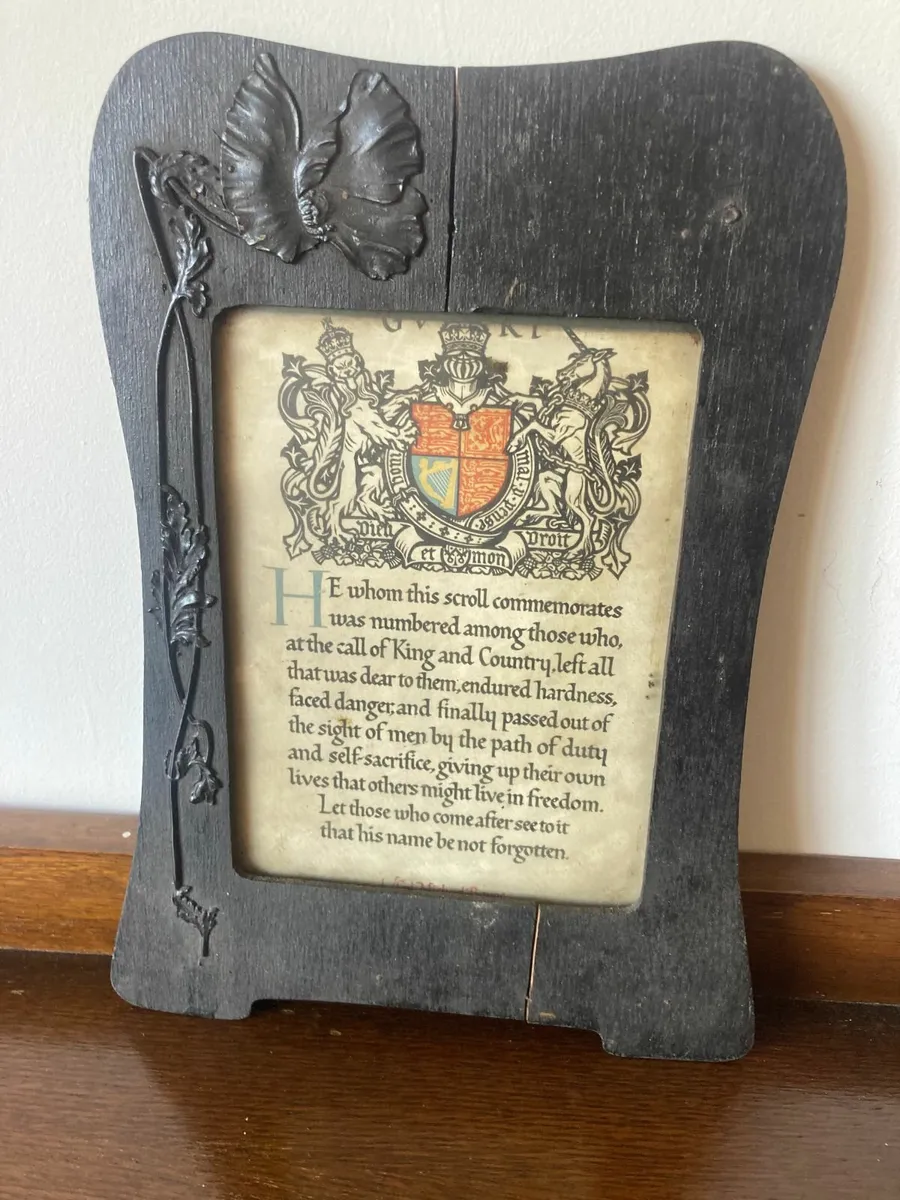 WW1 Memorial - Original - in Art Nouveau Frame - Image 2